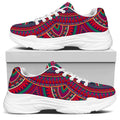 Red Tribal Ethnic Mandala Print White Chunky Shoes