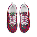 Red Tribal Ethnic Mandala Print White Running Shoes