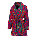 Red Tribal Ethnic Mandala Print Women's Bathrobe