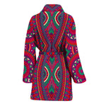 Red Tribal Ethnic Mandala Print Women's Bathrobe