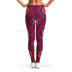 Red Tribal Ethnic Mandala Print Women's Leggings