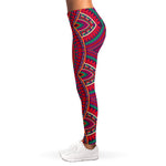 Red Tribal Ethnic Mandala Print Women's Leggings