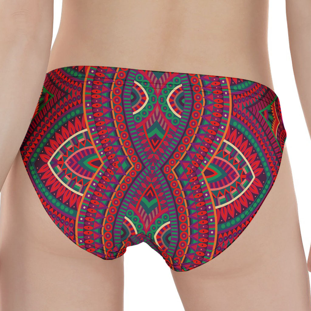 Red Tribal Ethnic Mandala Print Women's Panties