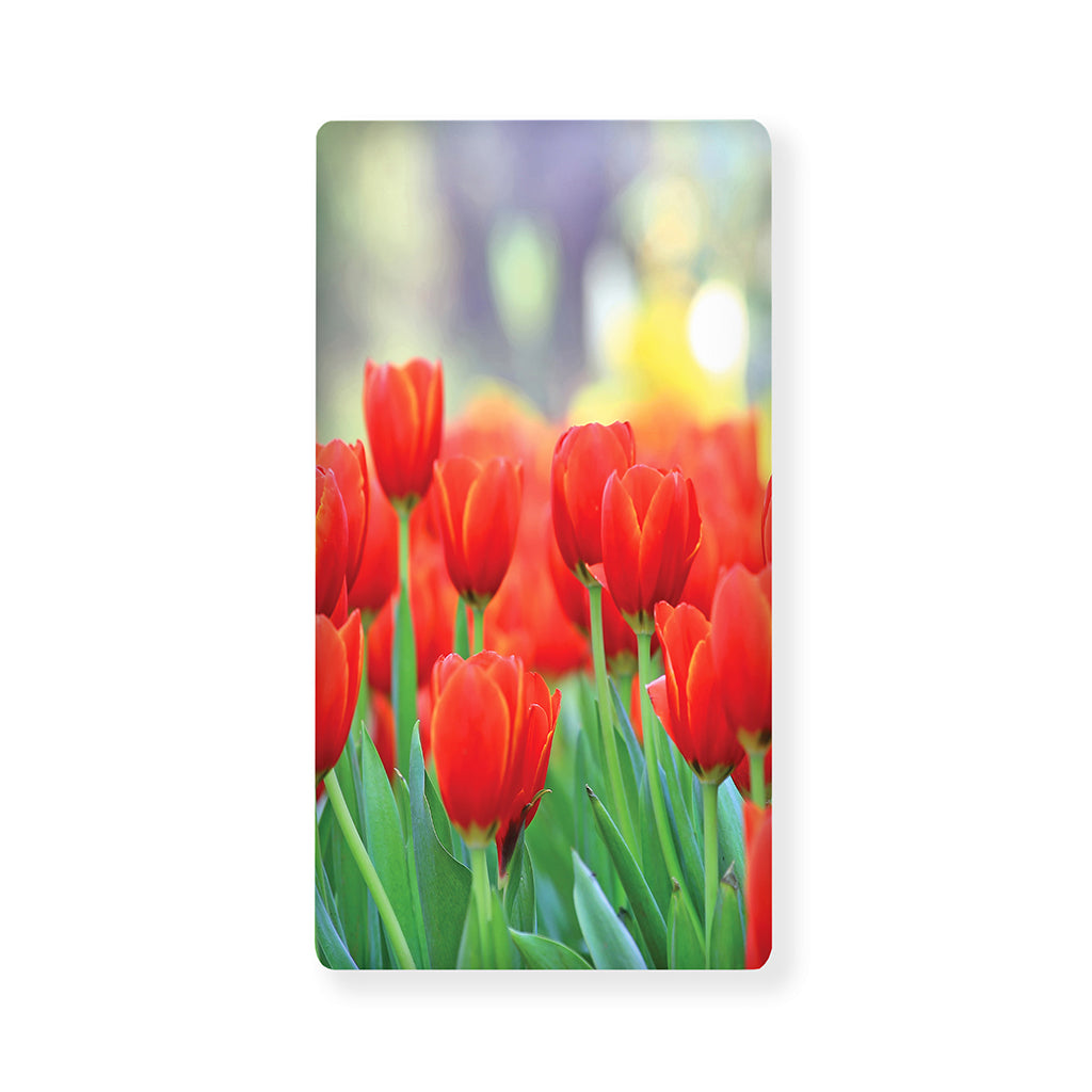 Red Tulip Print Baby Crib Sheet