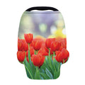 Red Tulip Print Baby Seat Cover