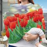 Red Tulip Print Baby Seat Cover