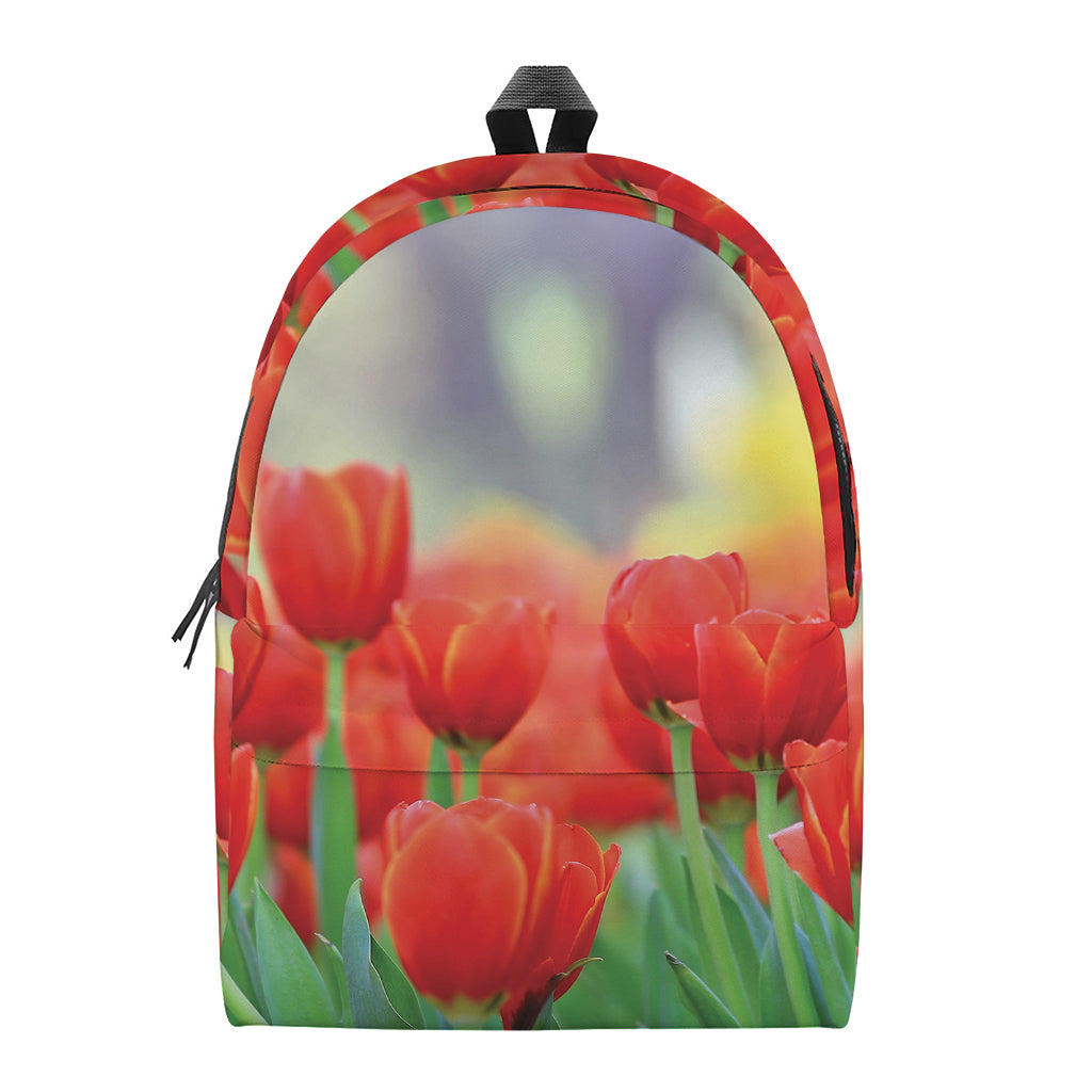 Red Tulip Print Backpack