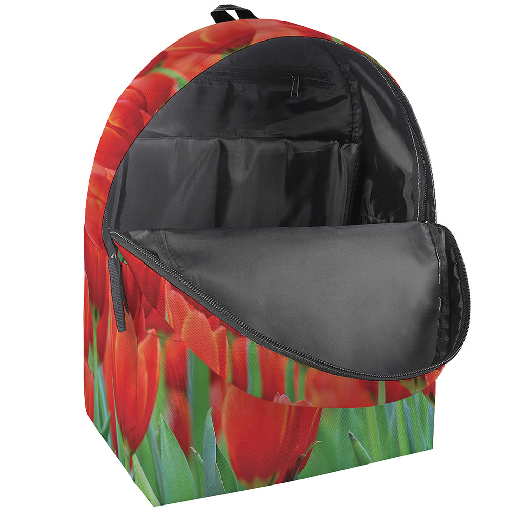 Red Tulip Print Backpack