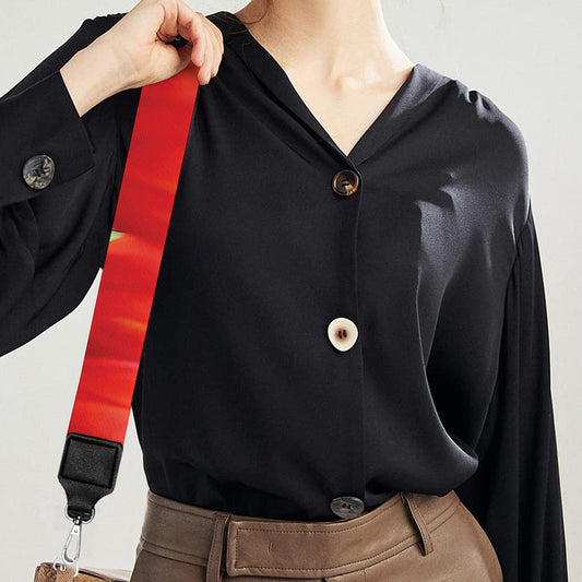 Red Tulip Print Bag Strap