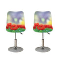 Red Tulip Print Bar Stool Covers