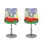 Red Tulip Print Bar Stool Covers