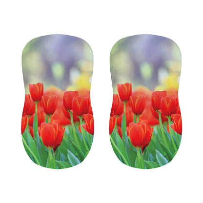 Red Tulip Print Bar Stool Covers