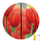 Red Tulip Print Basketball