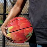 Red Tulip Print Basketball