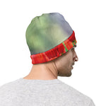 Red Tulip Print Beanie