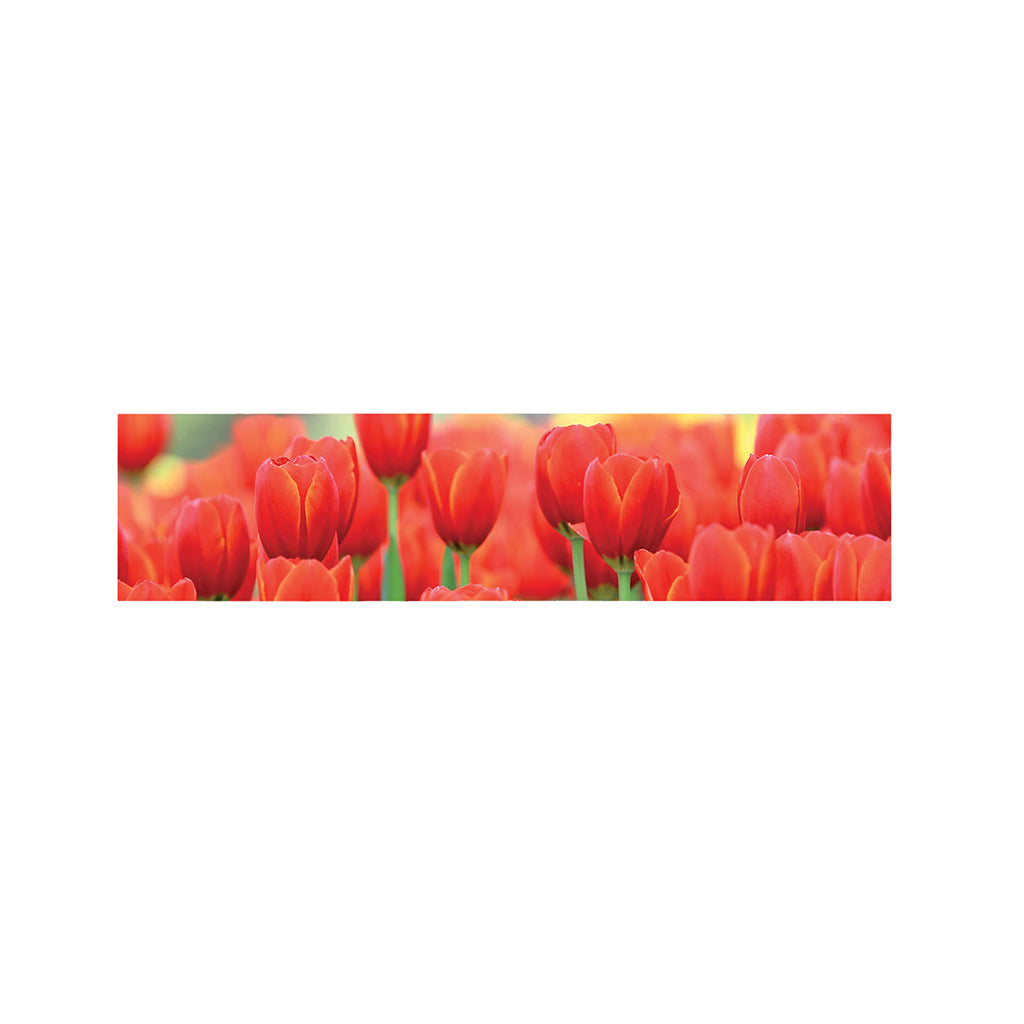 Red Tulip Print Bed Runner