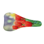 Red Tulip Print Bicycle Seat Cover