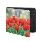 Red Tulip Print Bifold Wallet