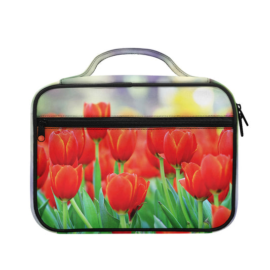 Red Tulip Print Briefcase Bible Bag
