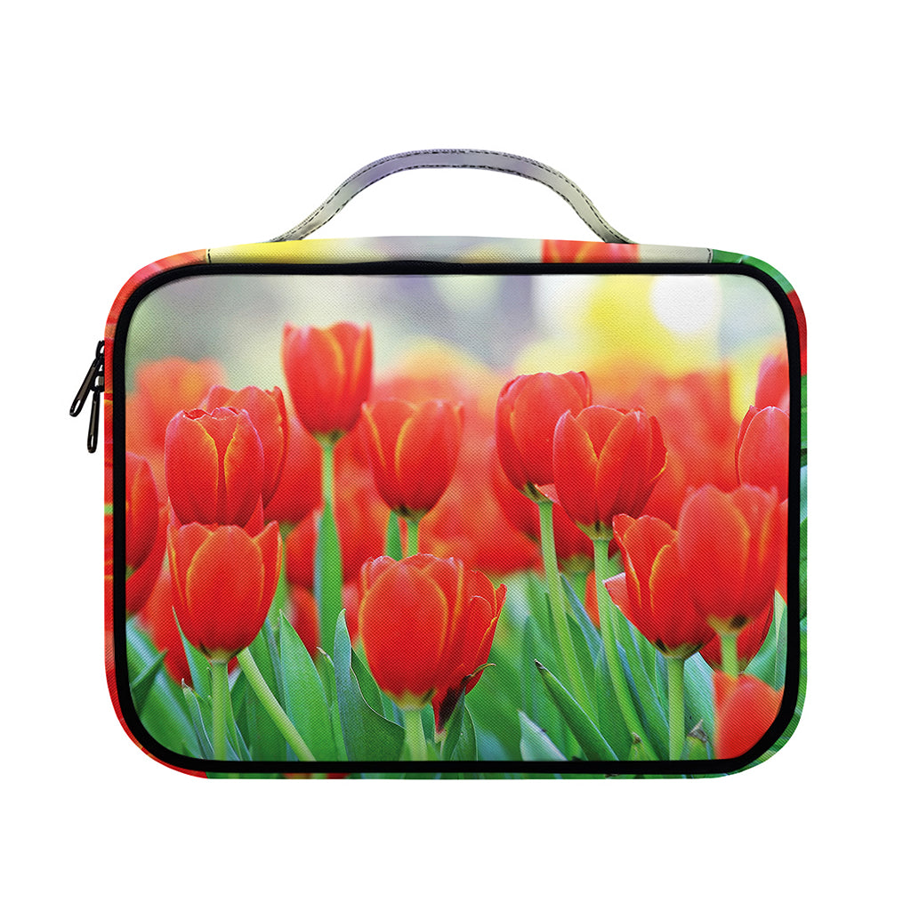 Red Tulip Print Briefcase Bible Bag