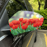 Red Tulip Print Car Side Mirror Covers