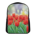 Red Tulip Print Casual Backpack