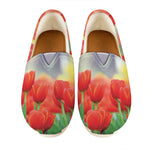 Red Tulip Print Casual Shoes
