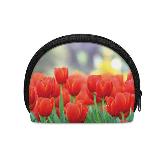 Red Tulip Print Coin Purse