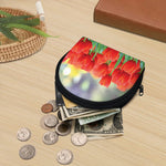Red Tulip Print Coin Purse