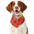 Red Tulip Print Dog Bandana