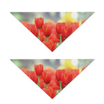 Red Tulip Print Dog Bandana