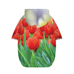 Red Tulip Print Dog Zip Up Hoodie