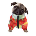Red Tulip Print Dog Zip Up Jacket