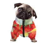 Red Tulip Print Dog Zip Up Jacket