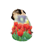 Red Tulip Print Dog Zip Up Jacket