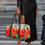 Red Tulip Print Duffle Bag