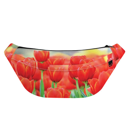Red Tulip Print Fanny Pack