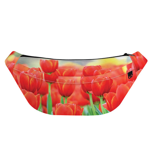 Red Tulip Print Fanny Pack