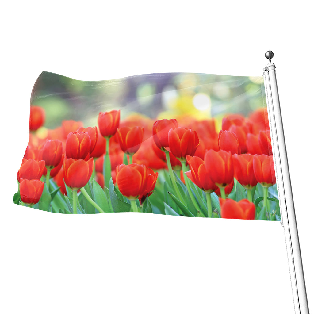 Red Tulip Print Flag