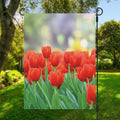 Red Tulip Print Garden Flag