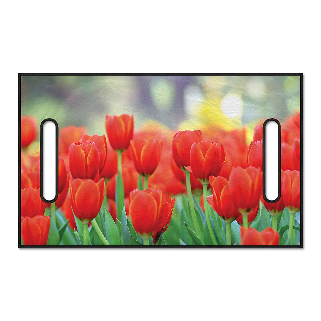 Red Tulip Print Golf Cart Seat Cover