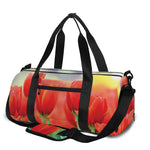 Red Tulip Print Gym Bag