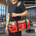 Red Tulip Print Gym Bag