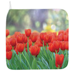 Red Tulip Print Hand Towel