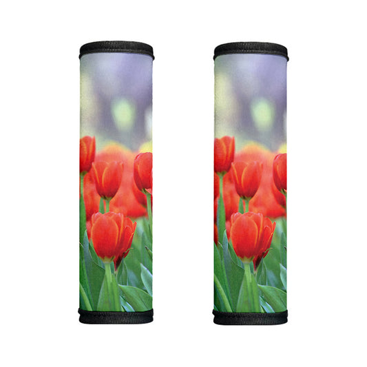 Red Tulip Print Handle Covers