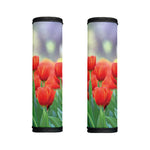 Red Tulip Print Handle Covers