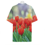 Red Tulip Print Hawaiian Shirt