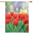 Red Tulip Print House Flag