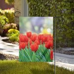 Red Tulip Print House Flag
