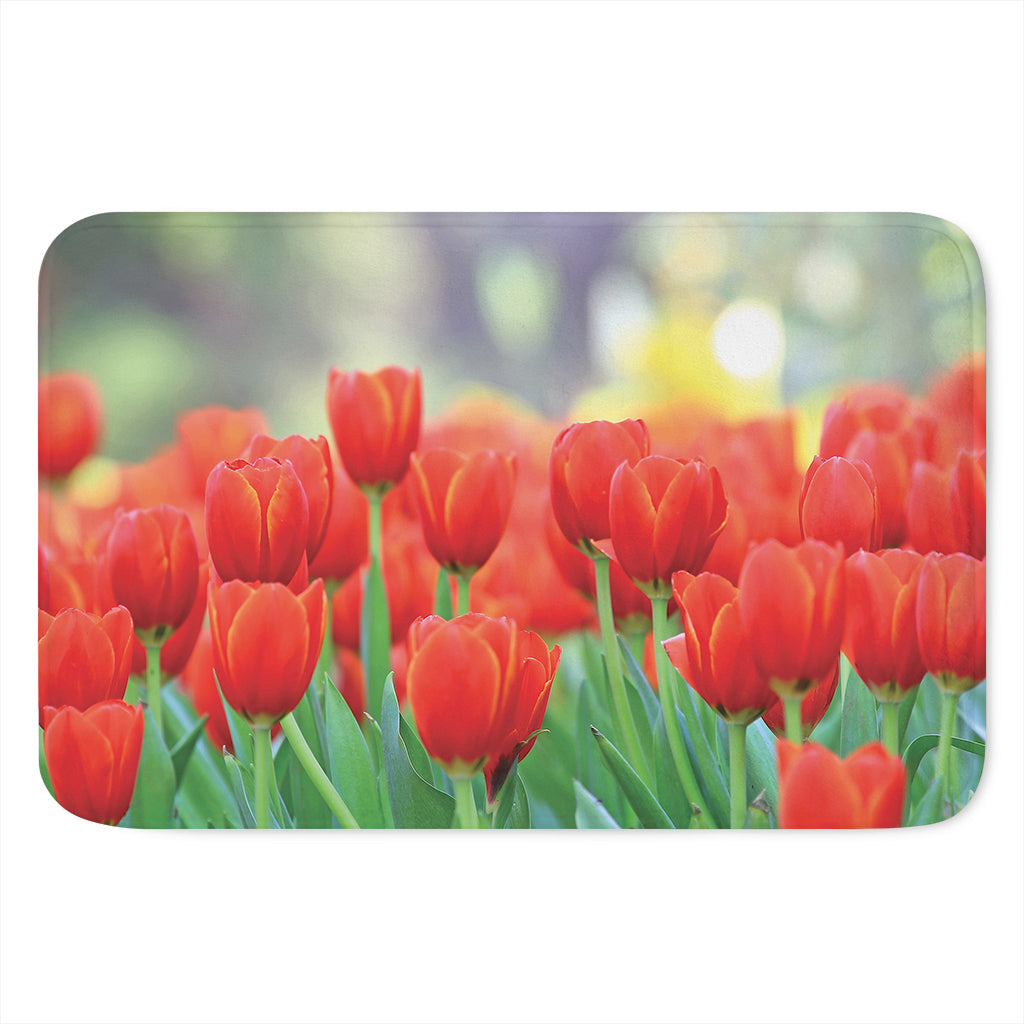 Red Tulip Print Indoor Door Mat